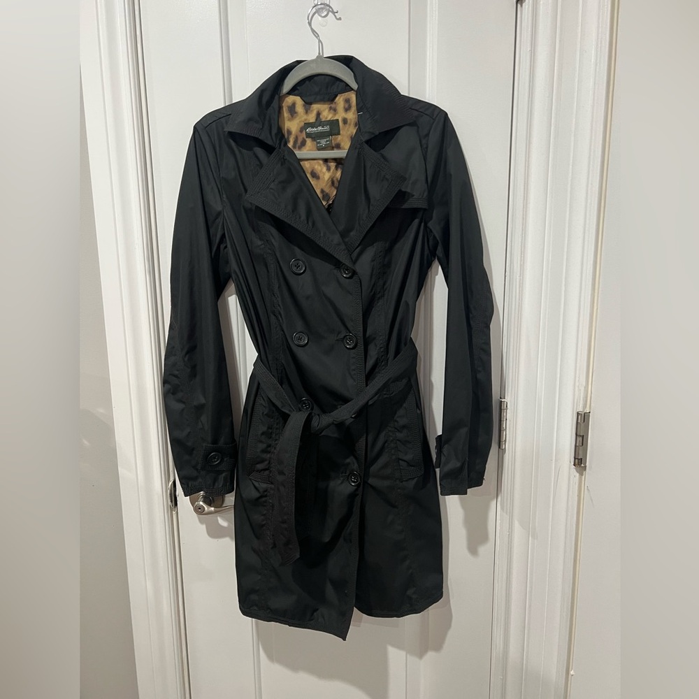 Eddie Bauer Black Trench Coat size S